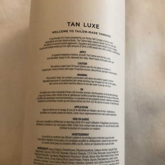 Tan-Luxe The Creme Advanced Hydration Self Tan Facial Creme Sealed 65ml NIB - Picture 14 of 14